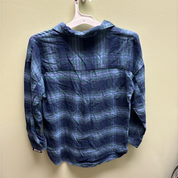 Blue and Green Plaid Button-Up Shirt - Picture 2 of 6